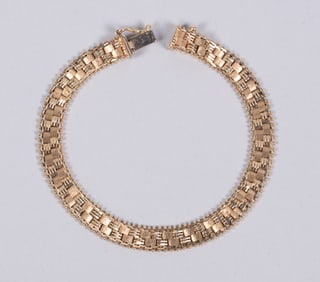 14k Imperial Gold Cobblestone Link Bracelet