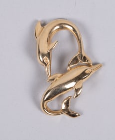 14k Yellow Gold Dolphin Pendant