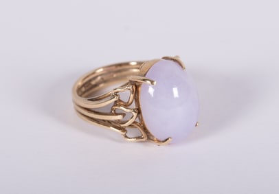 14k Lavender Jade Ring