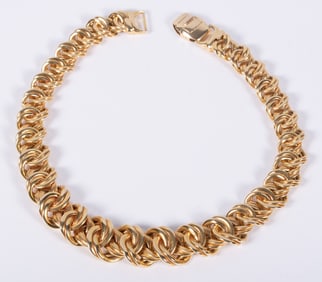 Outstanding Italian 14k Yellow Gold Double Link Necklace
