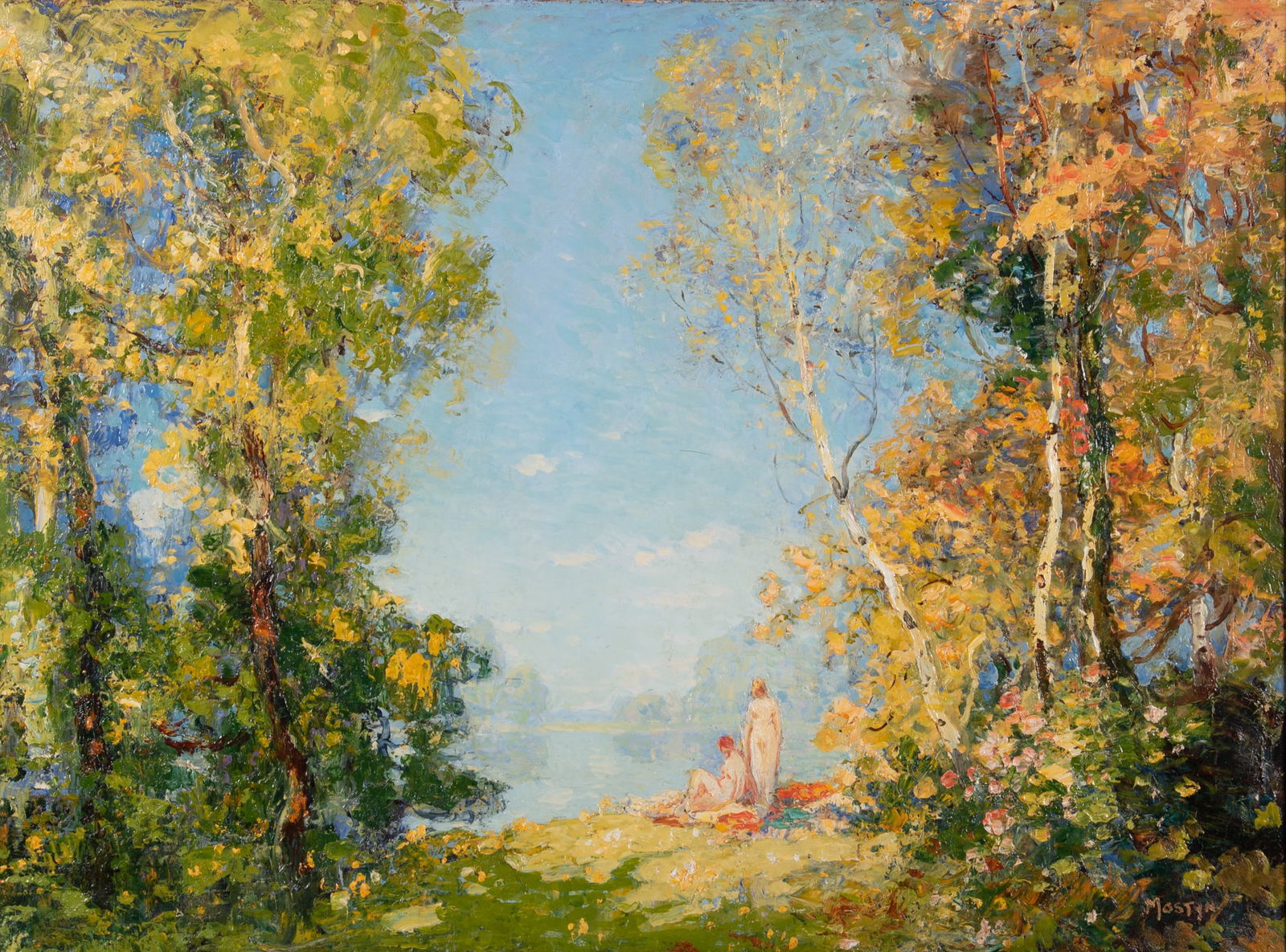 Thomas Edwin Mostyn, United States, United Kingdom, England (1864-1930), The Bathers, oil on canvas (1 of 5)