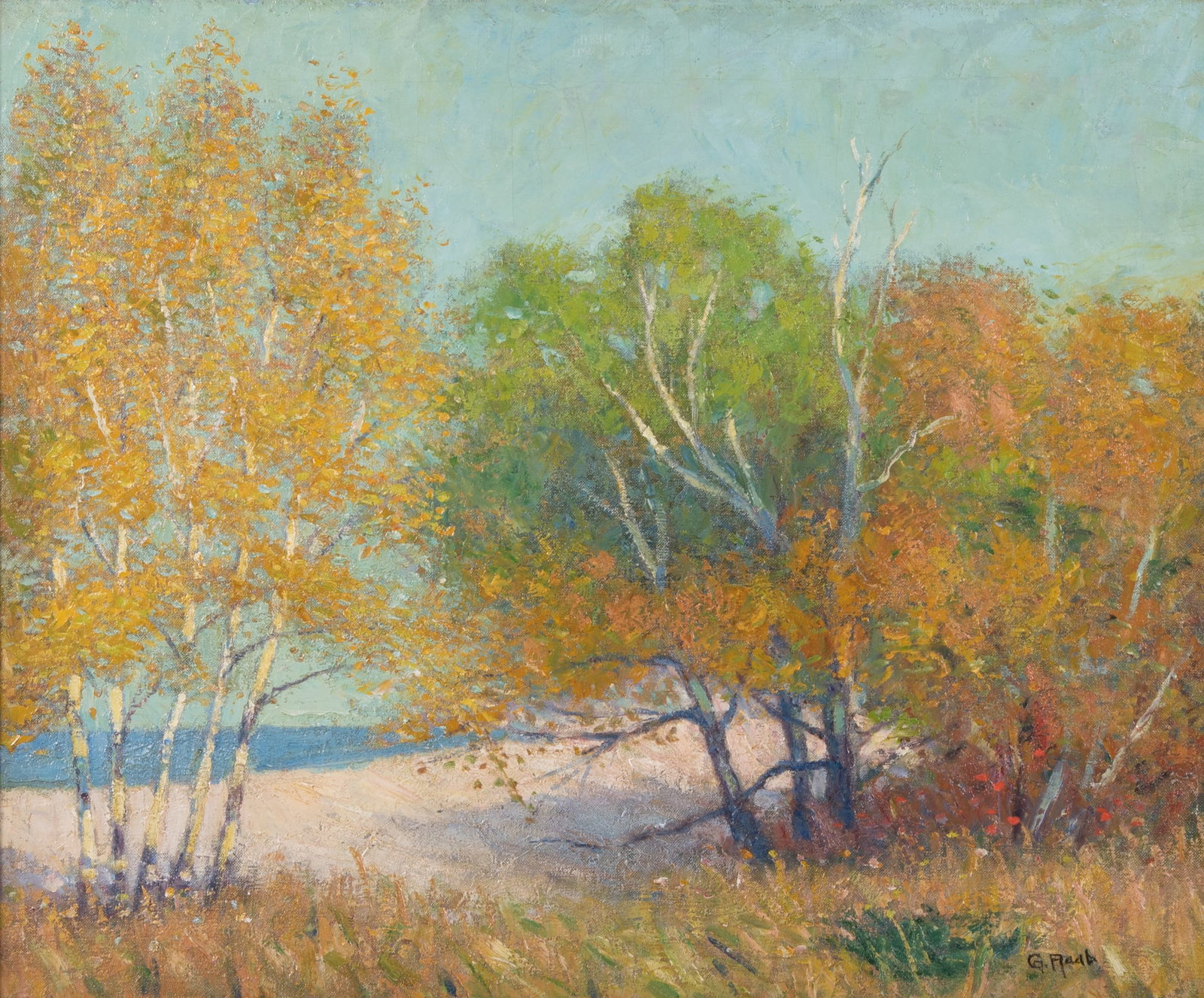 George Raab, Wisconsin (1866-1943), Lake Michigan, oil on canvas (1 of 5)