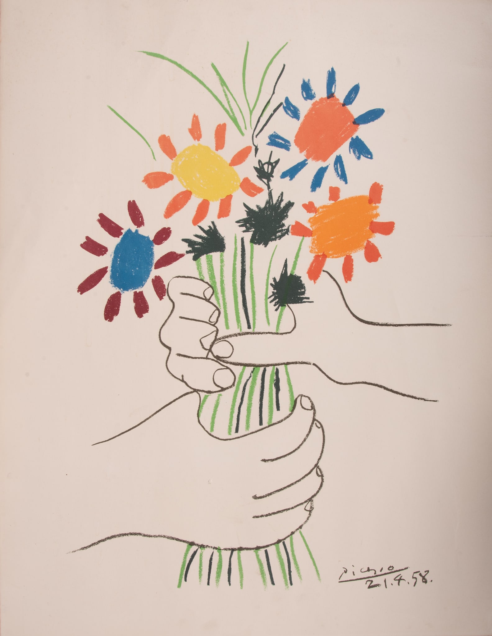Pablo Picasso, Spanish (1881-1973), Le Bouquet de Fleurs, 1958, lithograph (1 of 5)