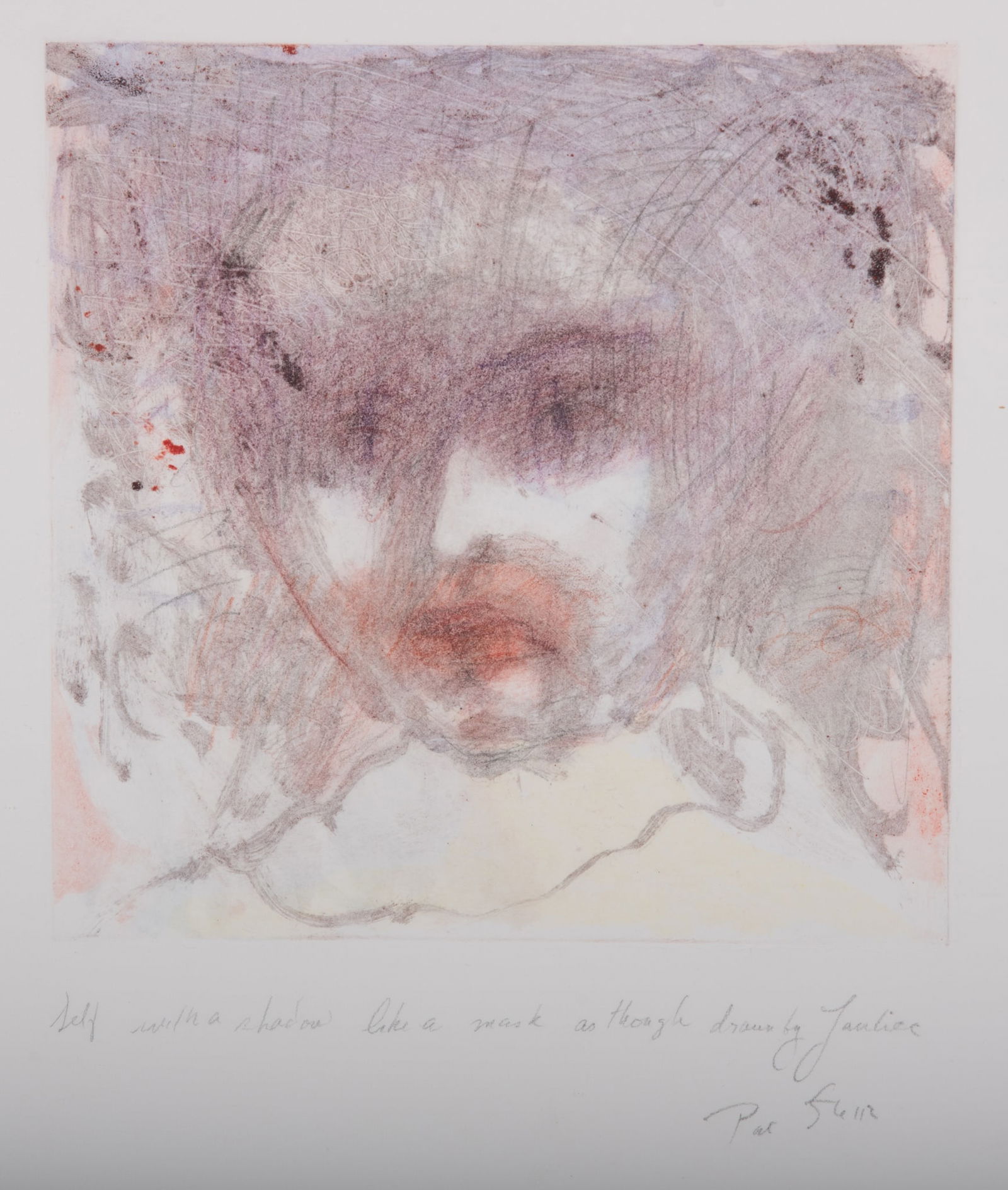 Pat Steir, American 1940-, Self with a Shadow Like a Mark as though Drawn by Jauliec, aquatint in (1 of 4)
