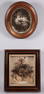 Pair of Victorian Hair Mourning Wreaths in Shadow Boxes