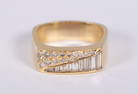 Diamond & 14K Yellow Gold Square Band Ring