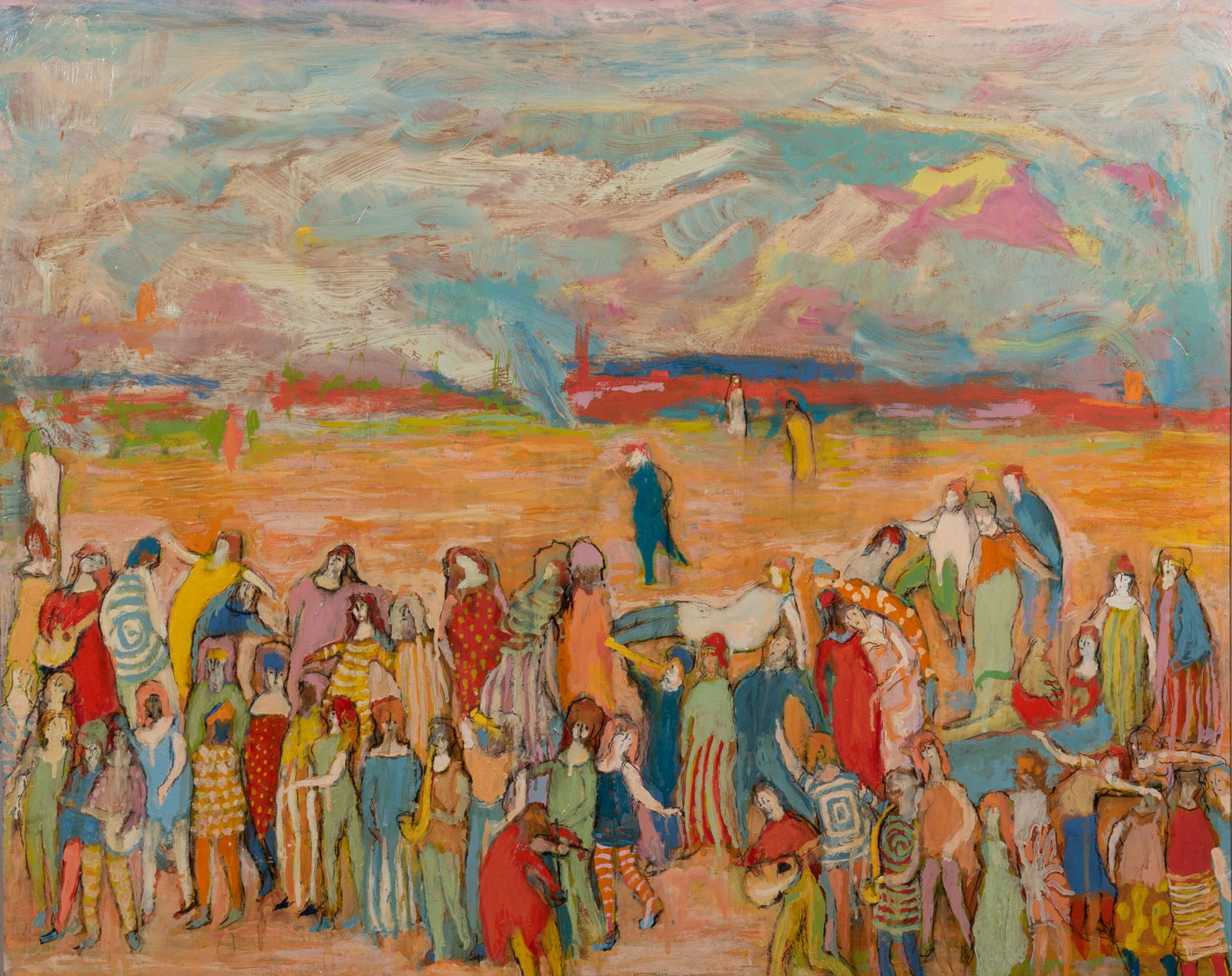 Humbert Howard, Pennsylvania / New York (1905-1990), Philadephia Folk Festival, 1975, oil on board (1 of 8)