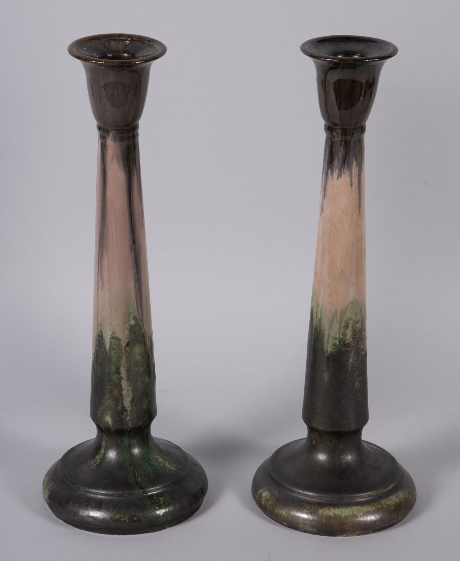 A Rare Pair of Tall Fulper Vasekraft Candlesticks (1 of 4)