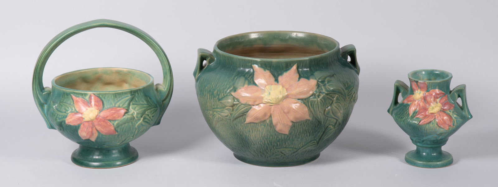 Three Roseville "Clematis" Pattern Vases (1 of 4)