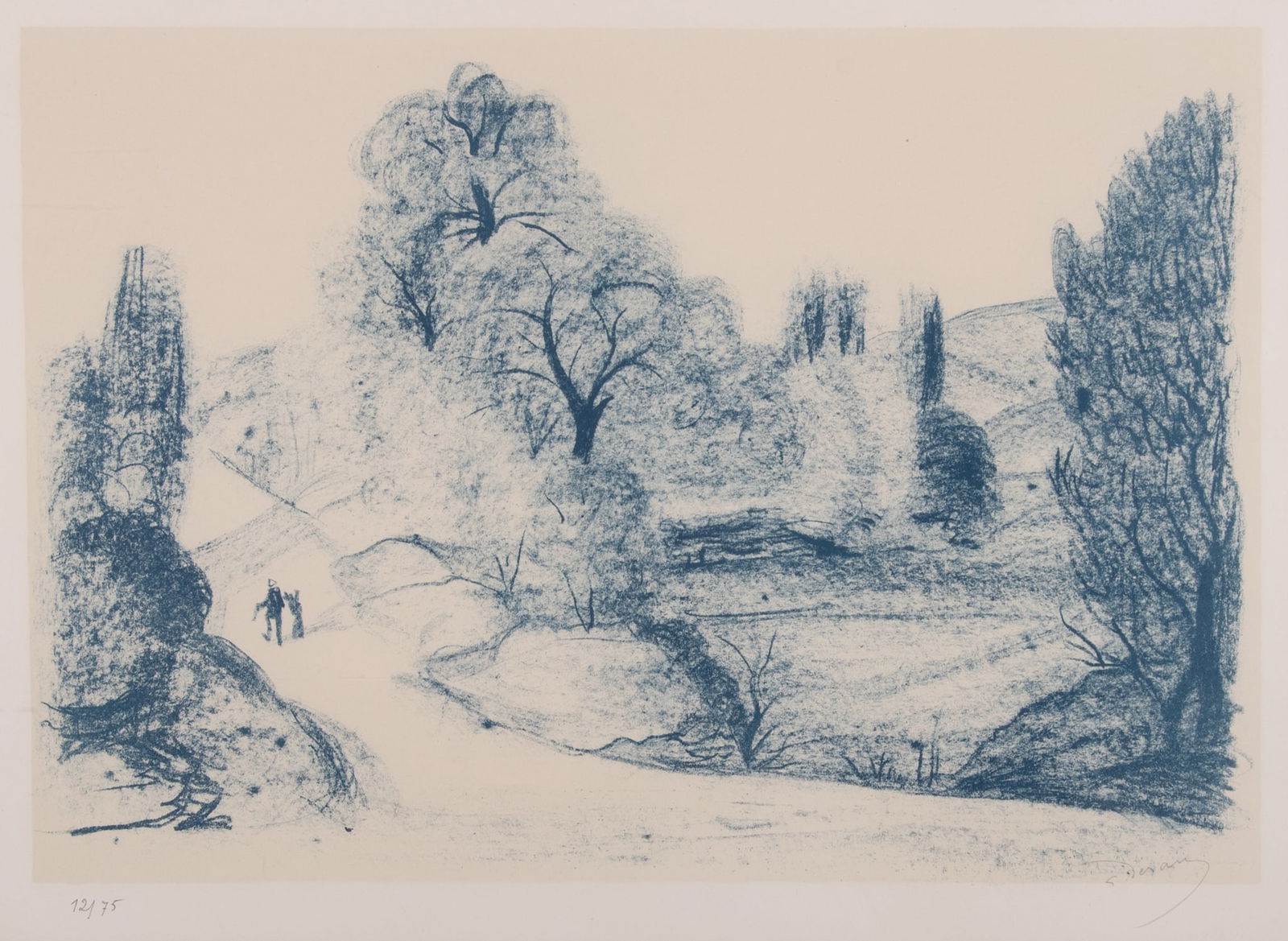 Andre Derain, French (1880-1954), Centenaire Mourlot, lithograph, ed. 12/75: Andre DerainFrench, (1880-1954)Centenaire Mourlotlithograph, ed. 12/75signed and numbered in pencil lower margin, framed.15 1/2 x 22 1/2 inches