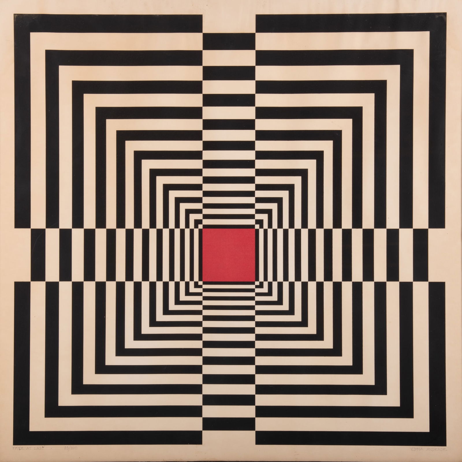 Edna Wright Andrade, American (1917-2008), Free at Last, screenprint, ed. 33/100 (1 of 5)