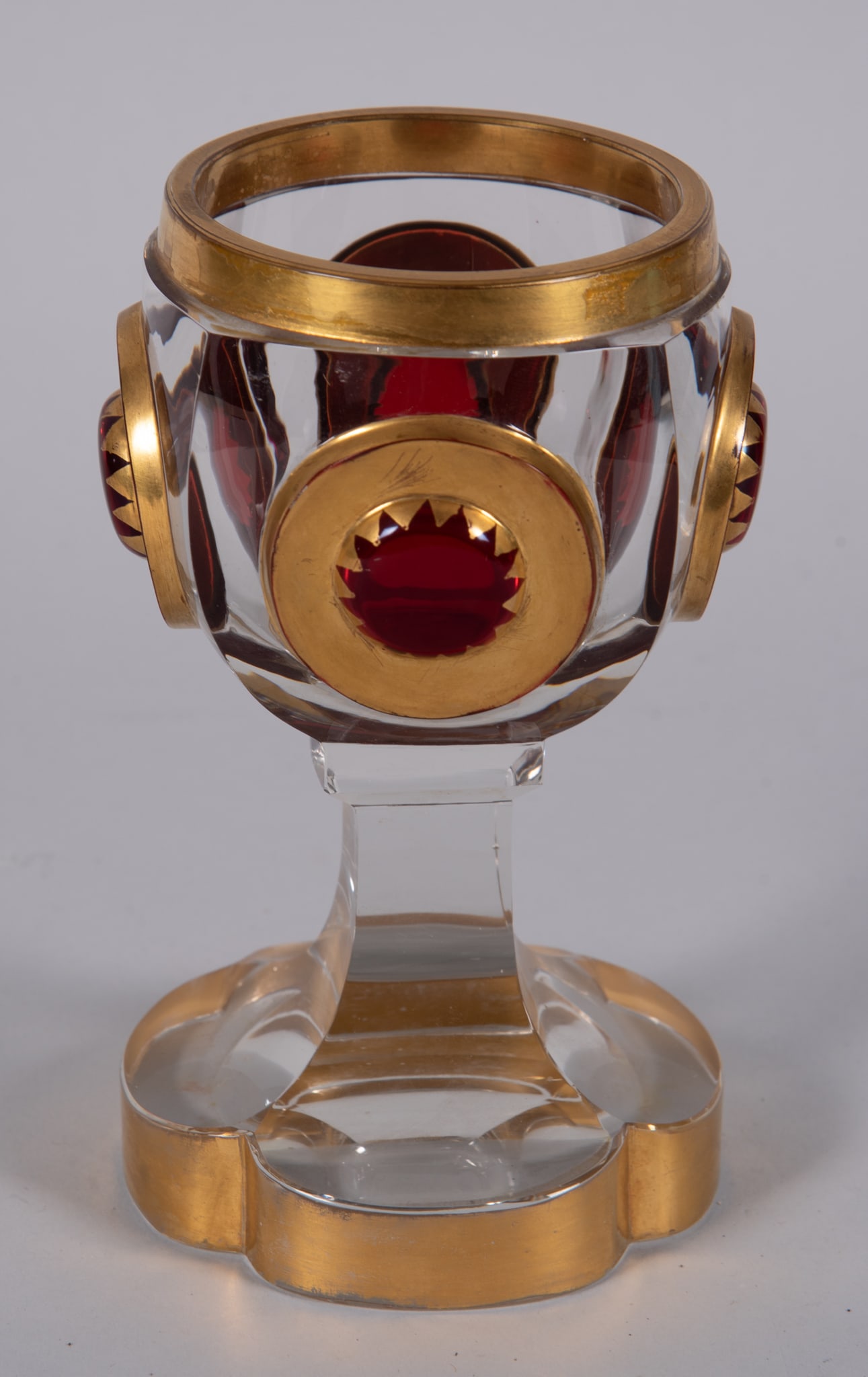 19th Century Moser Style Bohemian Crystal and Cabochon Goblet (1 of 4)