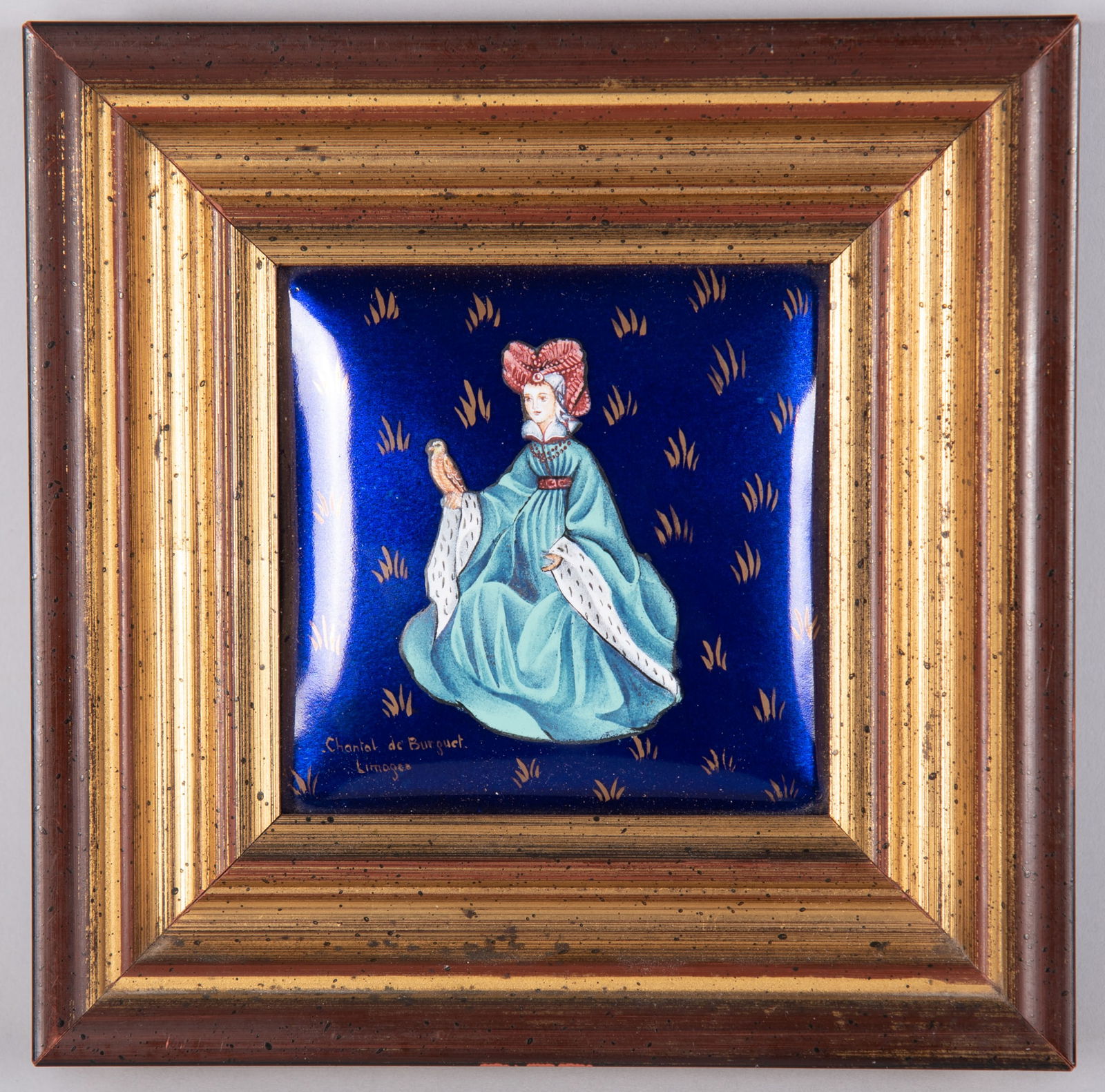 Chantal De Burguet, France , Vintage Limoges Painted Portrait Of A