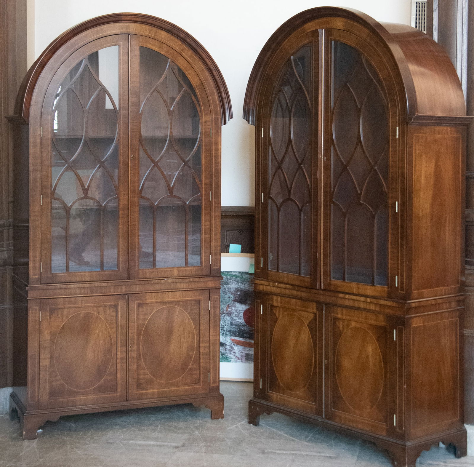 Trosby Furniture Company, Pair Of Two Member Arched Form Display Cases (1 of 2)