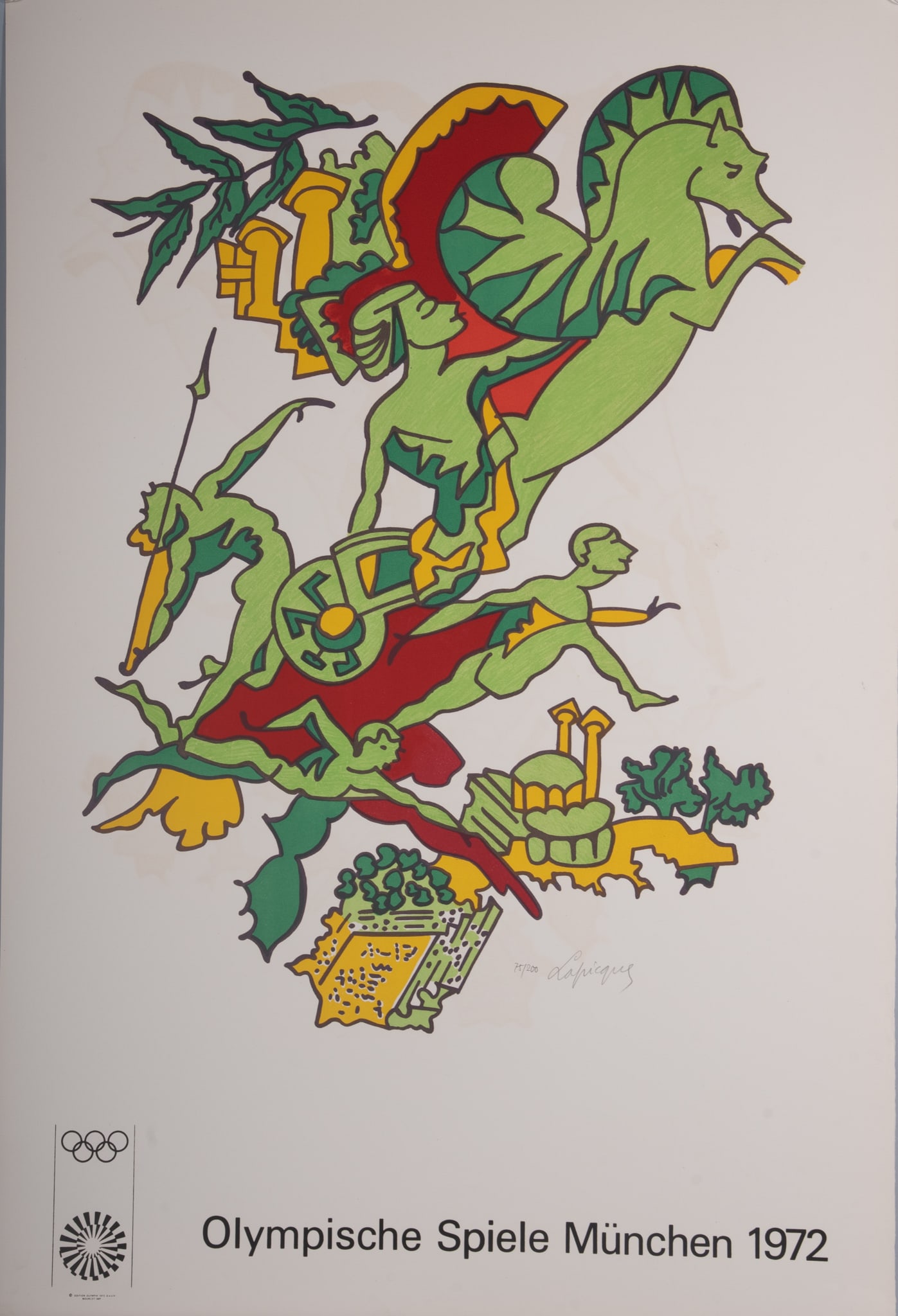 Charles Lapicque, French 1898-1988, Edition Olympic 1972, screenprint ed 75/200: Charles LapicqueFrench, 1898-1988Edition Olympic 1972screenprint ed 75/200signed in pencil, unframed40 3/4 x 27 1/2 inches