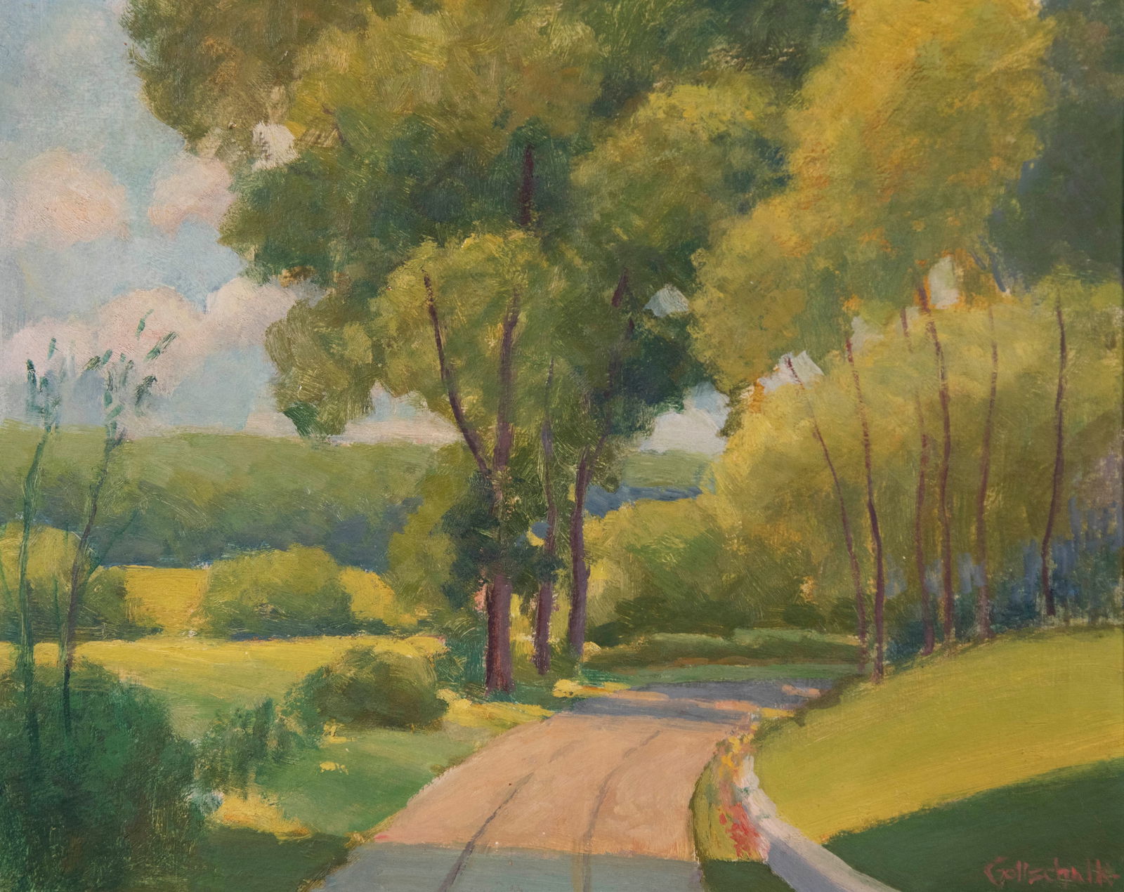 Max Gottschalk, New York, Arizona, California, Missouri (1909-2005), Landscape with Sunlit Path, oil (1 of 7)