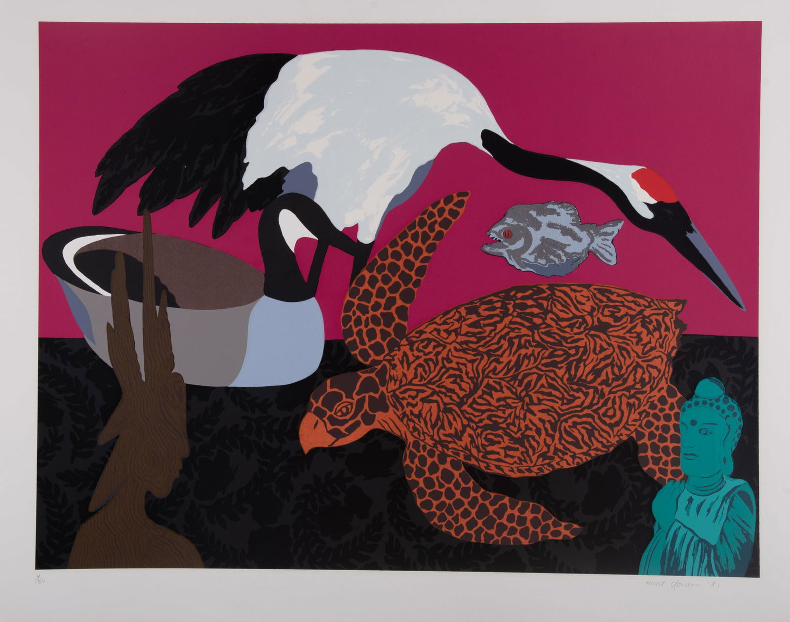Hunt Slonem, Louisiana (b. 1951), Crane II, 1981, screenprint, ed. 4/150 (1 of 5)
