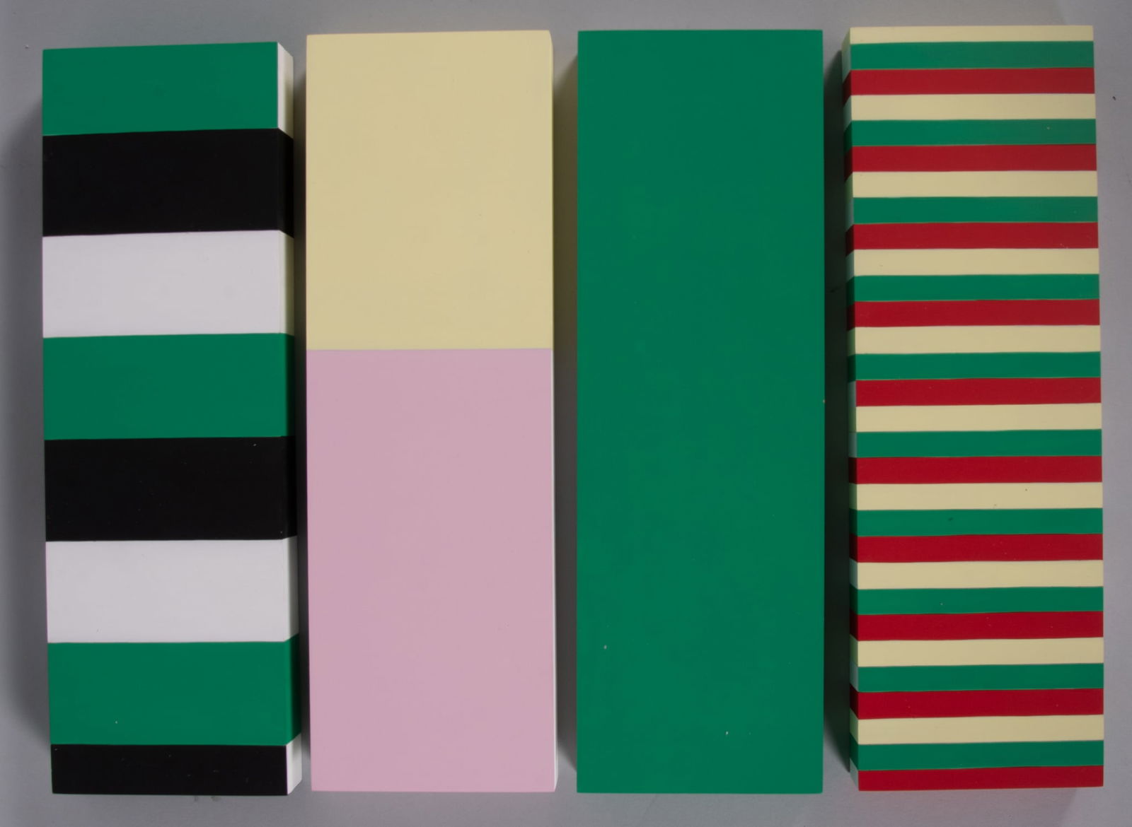 Cheonae Kim, (b1952-) South Korea, Suzanne, flashe on wood blocks (1 of 3)