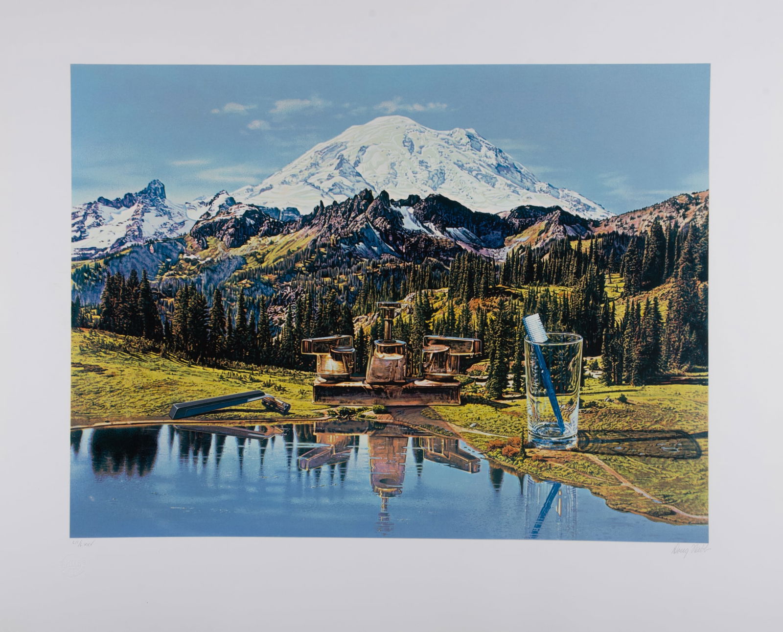 Doug Webb, (b. 1946), Cleanliness is next to Godliness, screenprint, ed. 52/75: Doug Webb(b. 1946)Cleanliness is next to Godlinessscreenprint, ed. 52/75signed and numbered in pencil lower margin, unframed.Paper: 29 1/2 x 36 inches