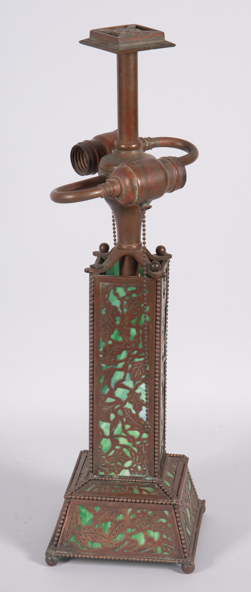 An Arts & Crafts Slag Glass Lamp Base, Attributed to Riviere (1 of 4)