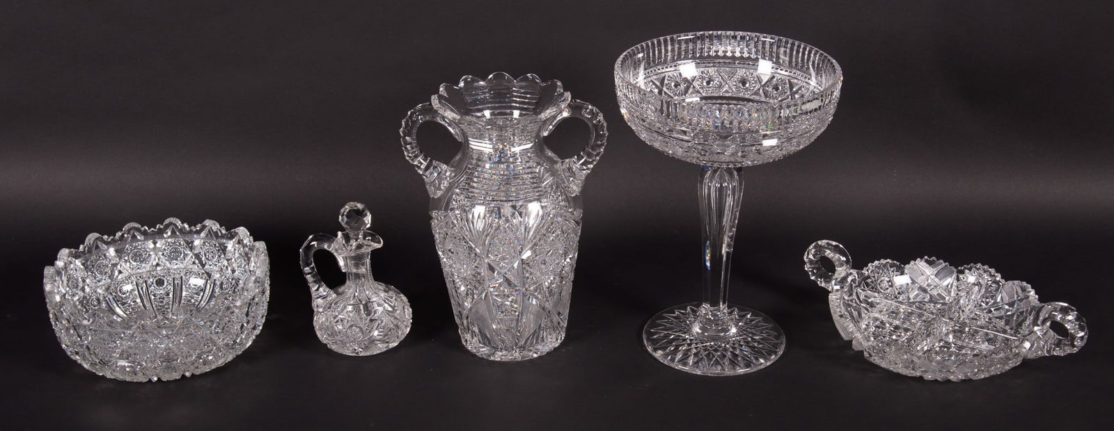 Collection of Five American Brilliant Cut Glass Items (1 of 4)