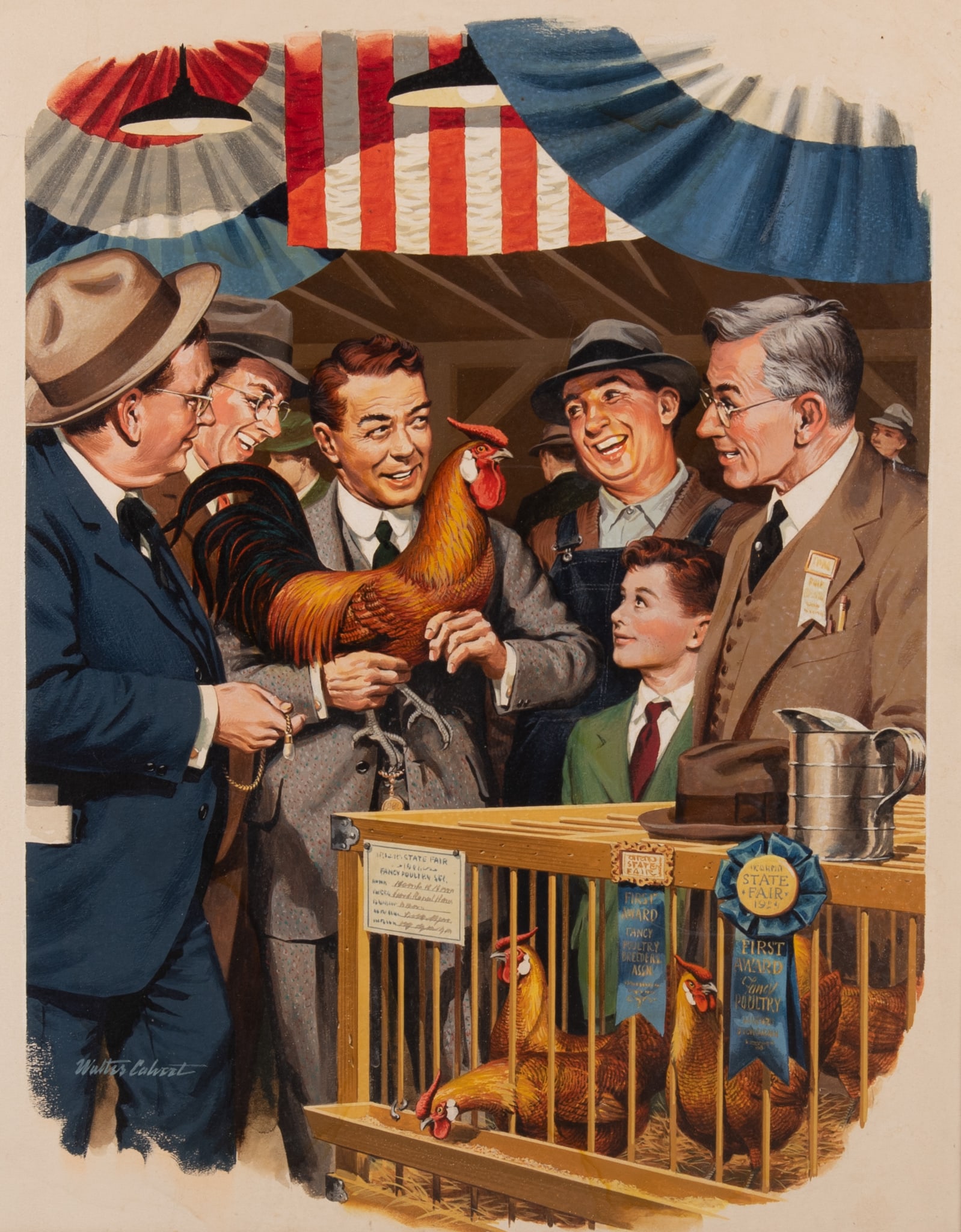 Walter Calvert, American (-1960), State Fair, Fancy Poultry Competition, Illustration for the Farm (1 of 4)