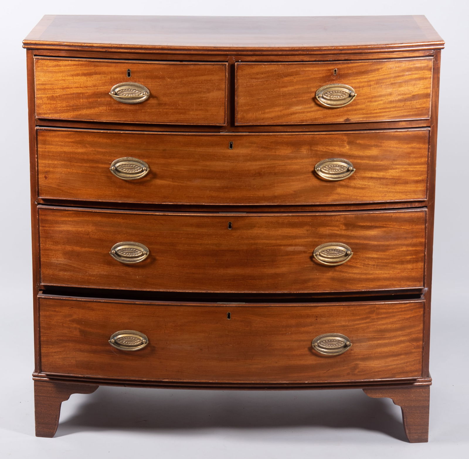 Late Nineteenth Early Twentieth Century English Bow Front Chest (1 of 4)
