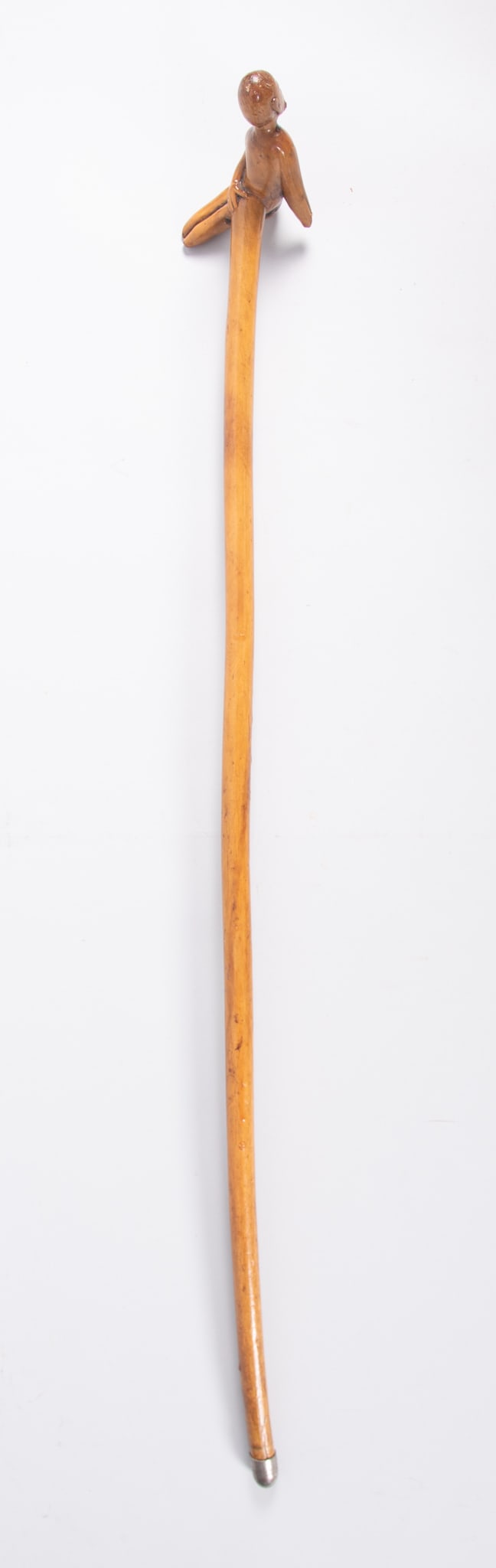 Unusual Maple Hand Carved Walking Stick with a Figural Handle (1 of 3)