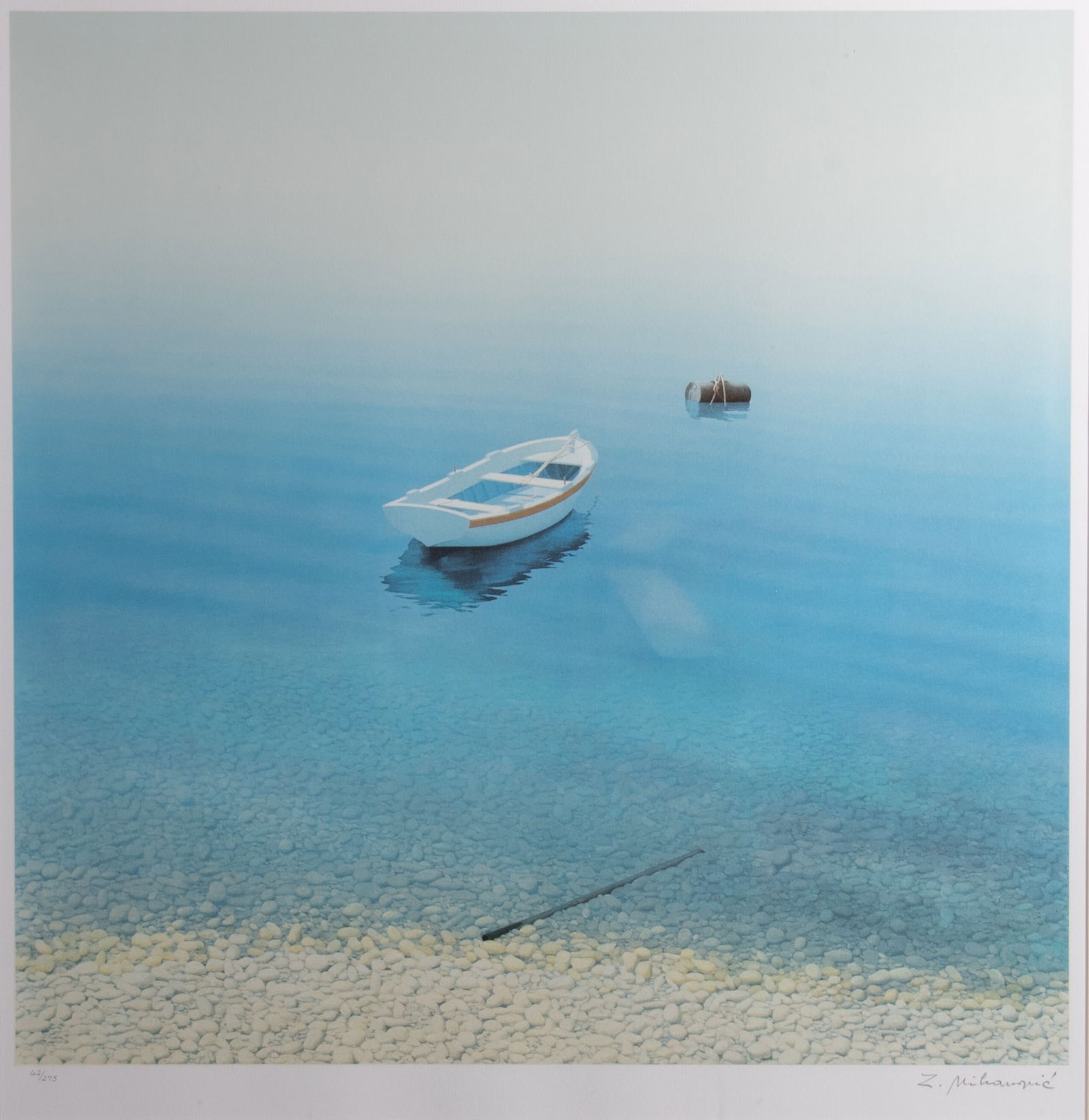 Zvonimir Mihanovic, (b. 1946), Boat on the Shore, and Fishing Village, two color lithographs, ed. (1 of 5)