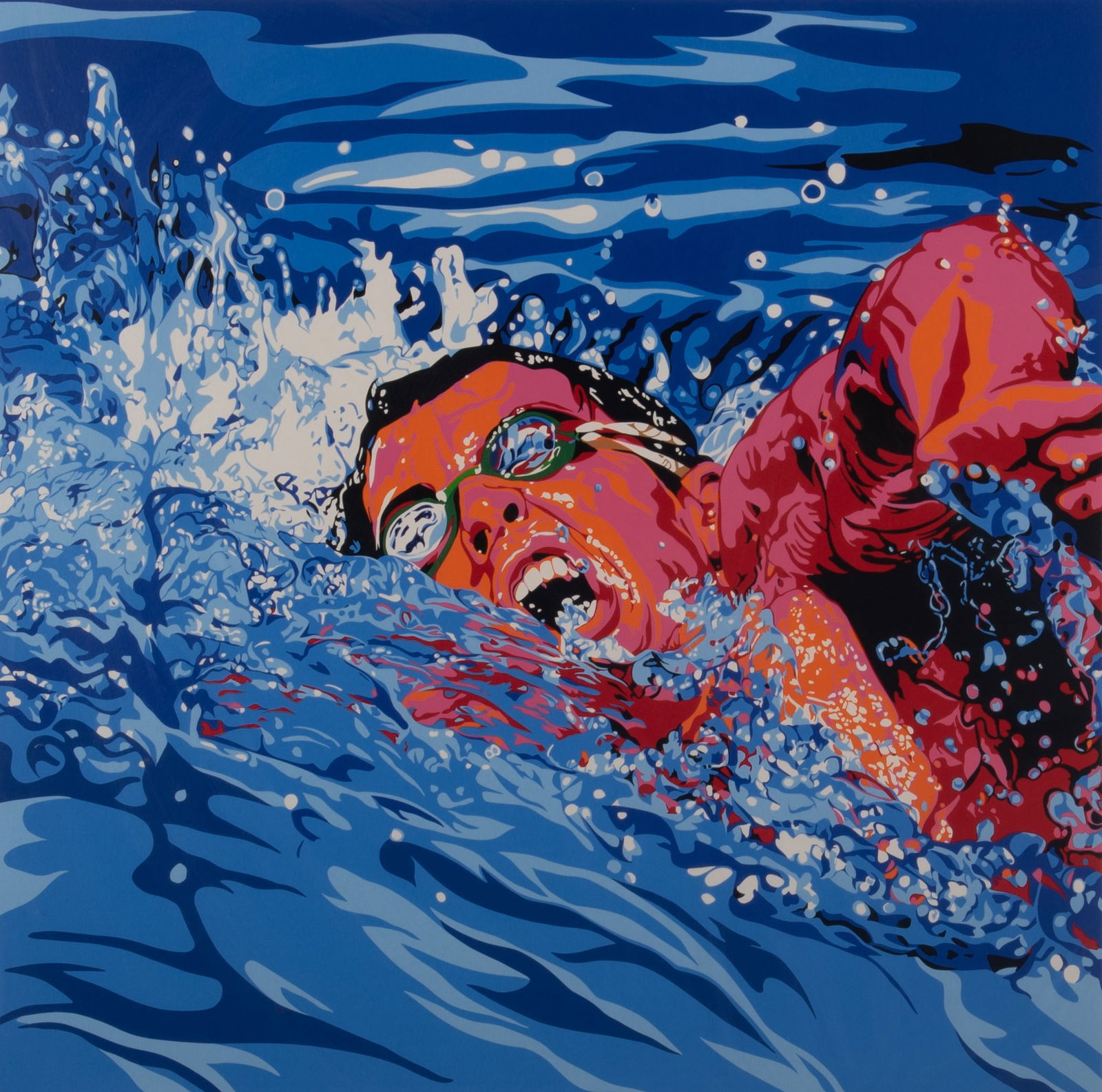 Hiro Yamagata, Japanese (b. 1948), Swimming (From the Centennial Olympic Games), 1996, serigraph, (1 of 6)