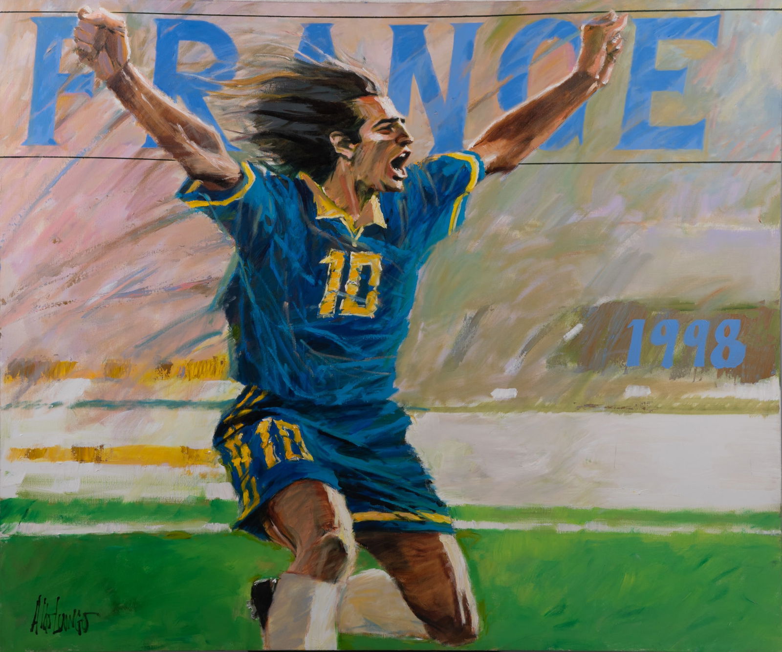 Aldo Luongo, Italian (b. 1940), Golden Goal, France World Cup, 1997, acrylic on canvas (1 of 5)