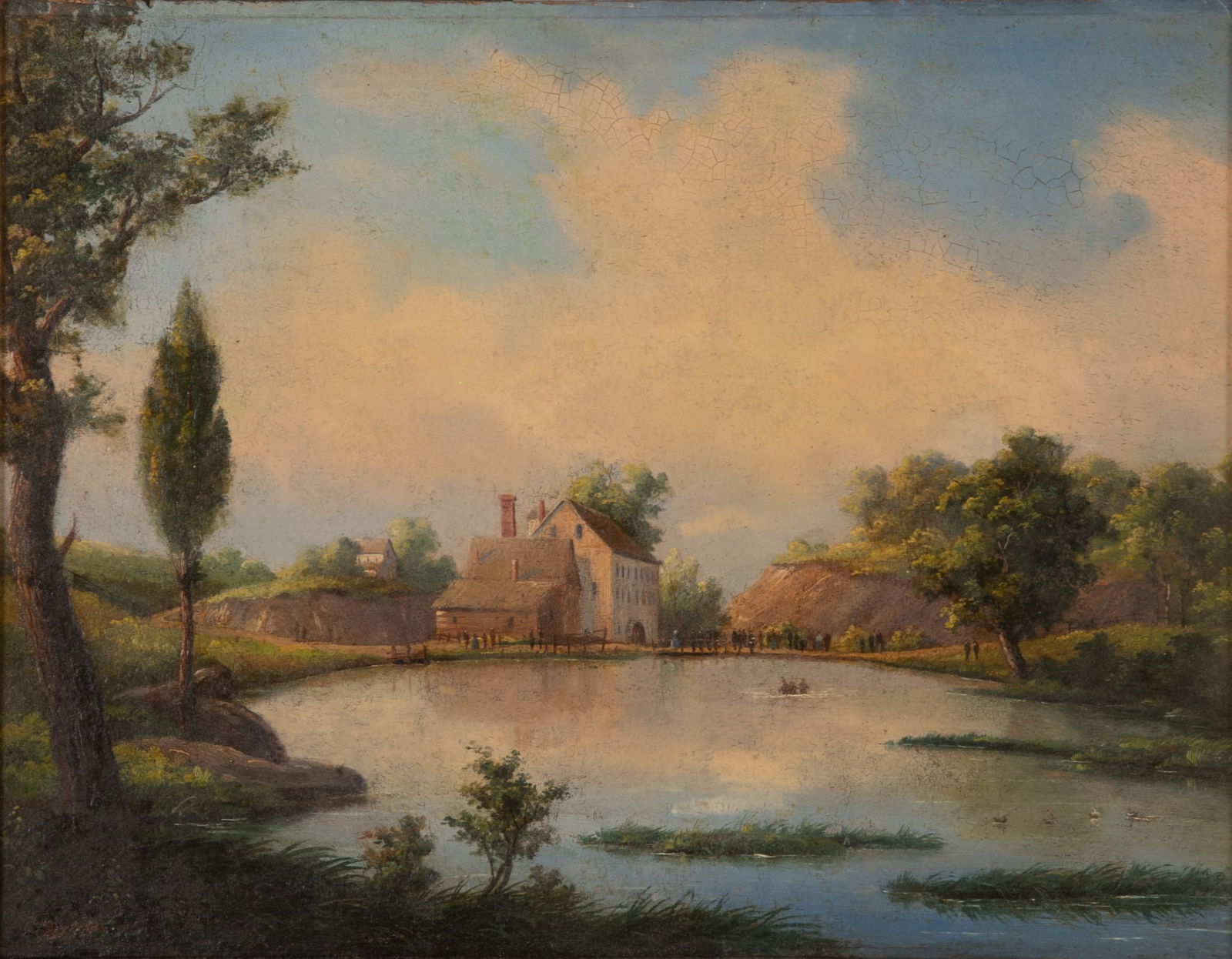 Edward Beyer, Germany/America 1820-1865, Figures Gathering, oil on board (1 of 5)