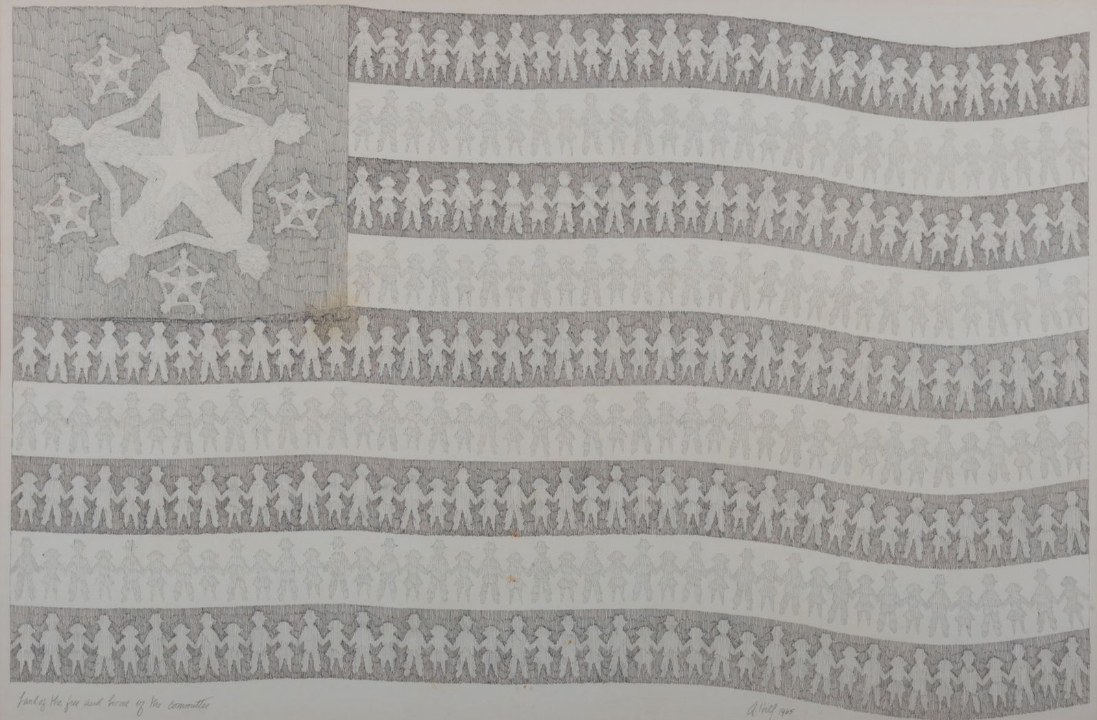 Anne Frances Hill, North Carolina (1932-2008), Land of the Free and Home of the Committee, 1965, ink (1 of 6)