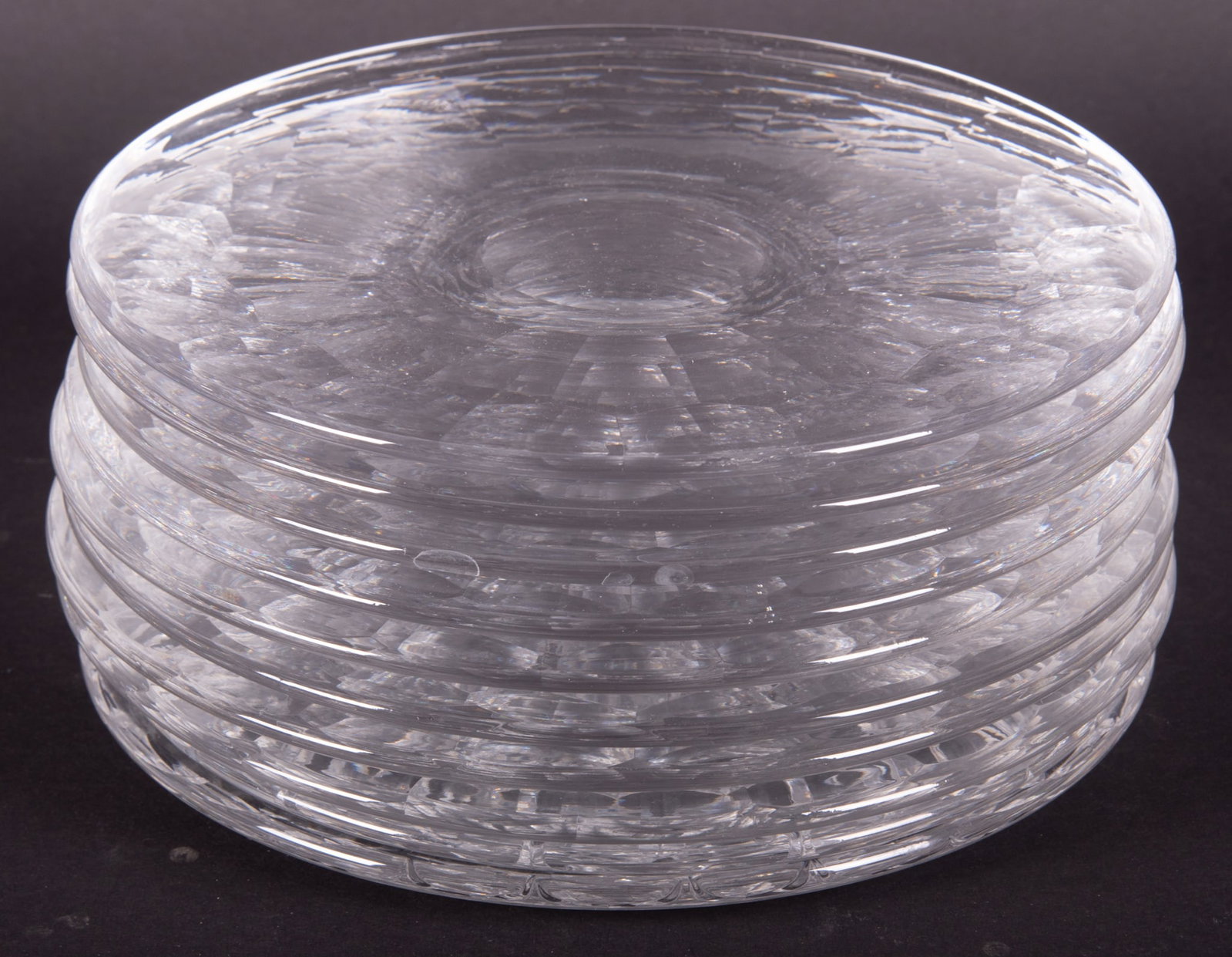 A Set of Eight Waterford Curraghmore Salad/Desert Plates: A Set of Eight Waterford Curraghmore Salad/Desert Plates Eight signed Waterford (4 at 8 inch, 4 at 7 3/4 inch) salad or desert plates in the Curraghmore pattern. With two other signed Waterford plates