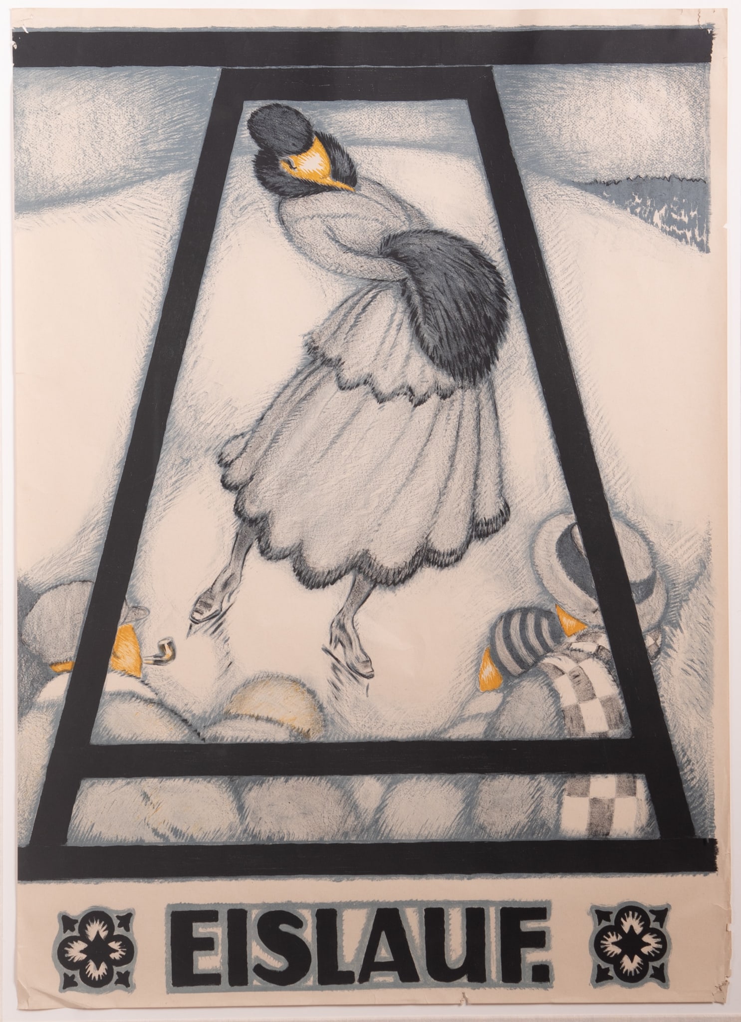 Burkhard Mangold, Swiss (1873-1950), "A" Davos - Eislauf, 1917, color lithographic poster (1 of 5)