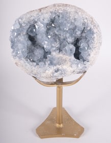 Large Celestite Specimen with Stand