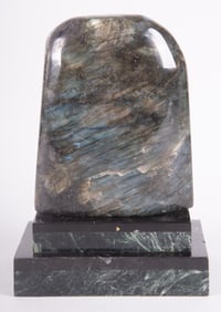 Large Polished Labradorite Specimen with Stand