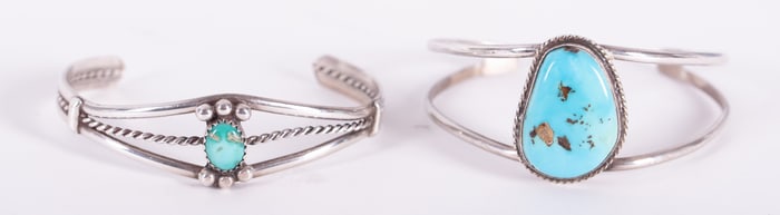 Native American Sterling Turquoise Cuff Bracelets