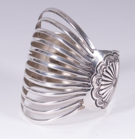 Navajo Wide Cuff Bracelet-Split Design-Artist Signed