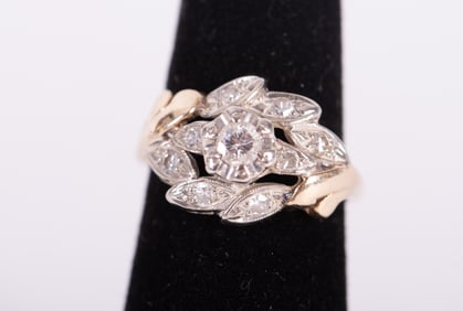 Vintage 14K Yellow Gold Diamond Ring
