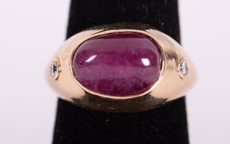 18K Gold and Natural Ruby Ring