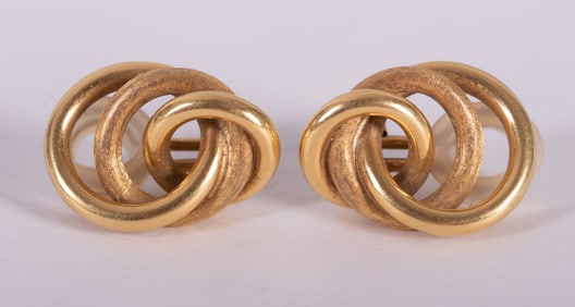 Vintage 18K Yellow Gold Love Knot Earrings