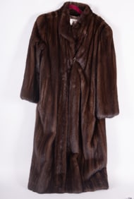 Dark Mink Fur Coat Retailed by The Fur Centre, St. Louis, MO