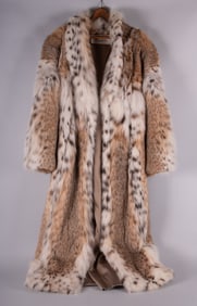 Ladies Full Length Russian Lynx Coat Retailed by The Fur Centre, St. Louis