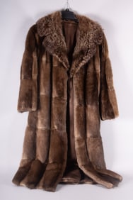 Ladies Full Length Muskrat Fur Coat