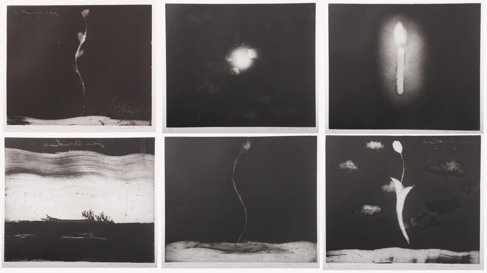 Joe Andoe, American (b. 1955), Portfolio of 6 Aquatints, 1993, six framed aquatints from the (1 of 8)