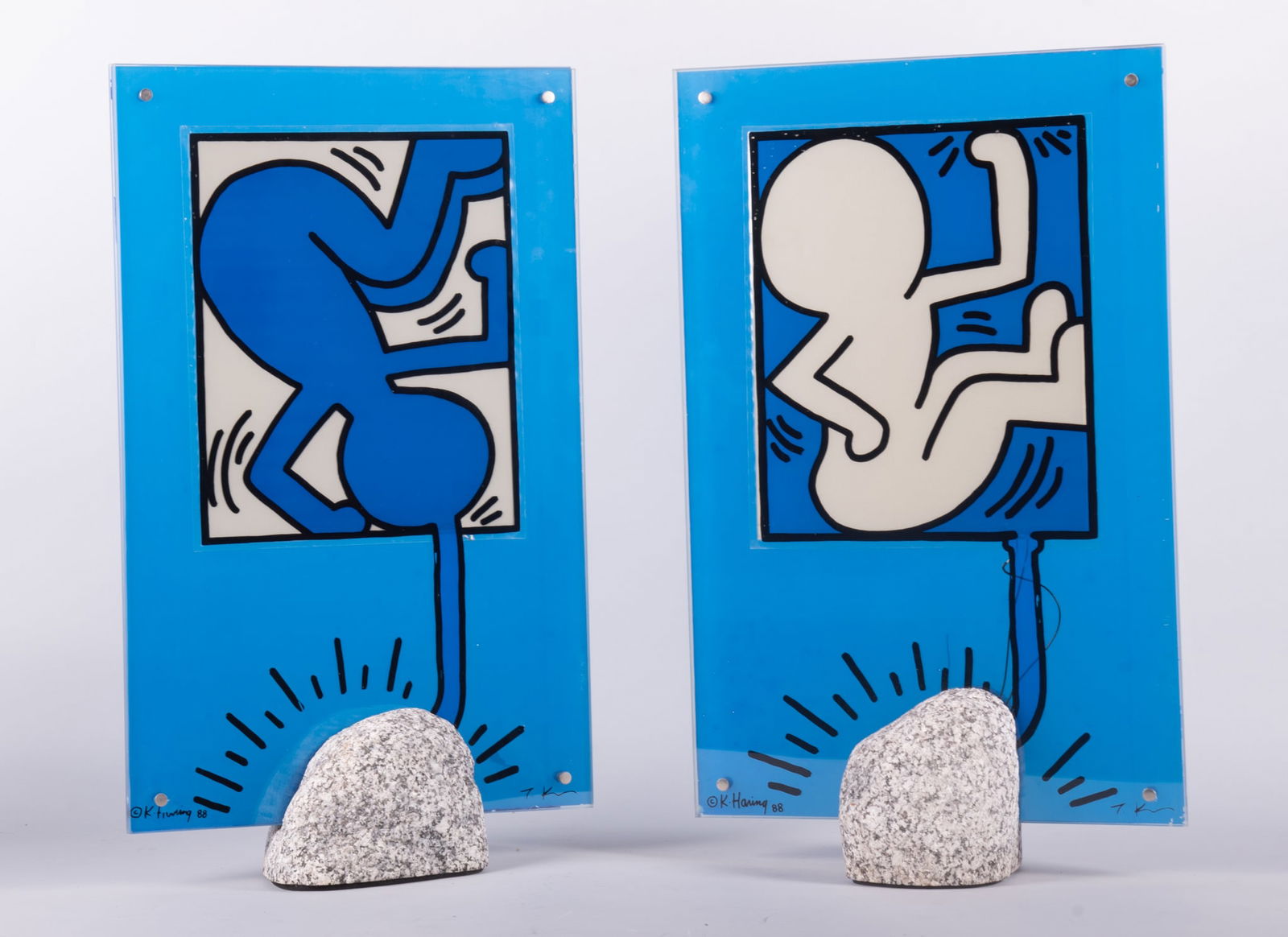 Keith Haring (1958-1990) and Toshiyuki Kita, On Taro, On Giro, a Pair of Keith Haring Table Lamps, (1 of 6)