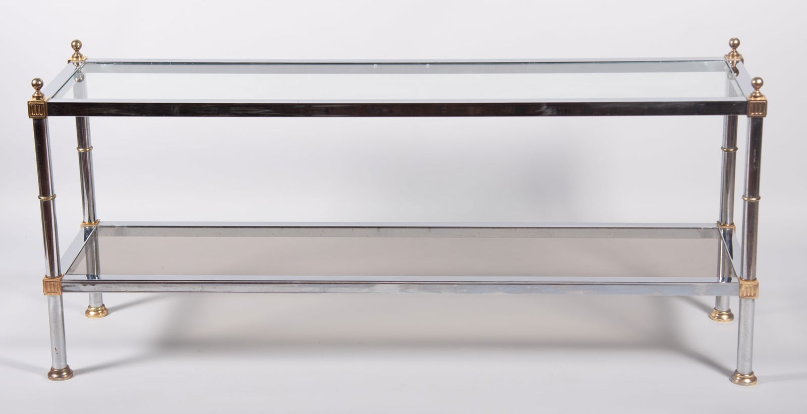 Maison Jansen Hollywood Regency Chrome and Brass Console (1 of 4)