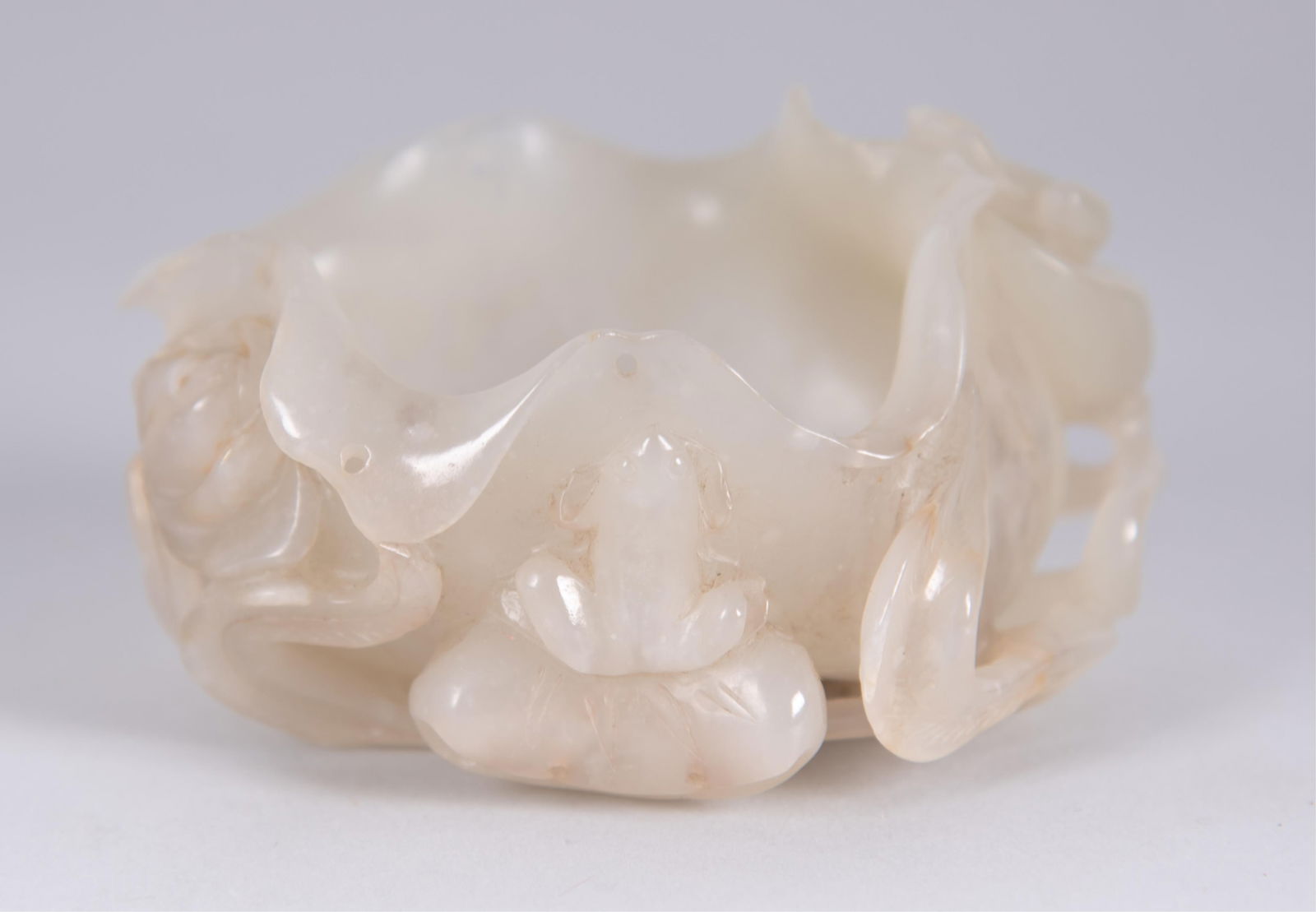 A Chinese Carved Jade Lotus Brush Wash Pot (1 of 5)