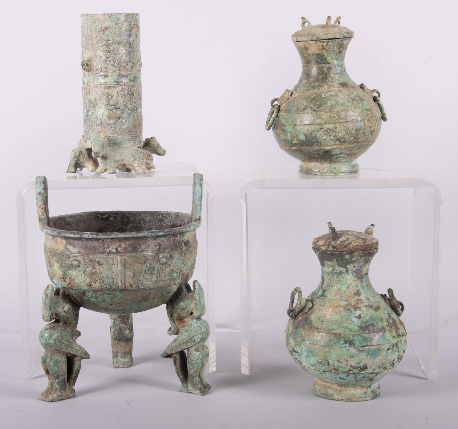 A Collection of Four Chinese Bronze Archaic Style Vessels (1 of 5)